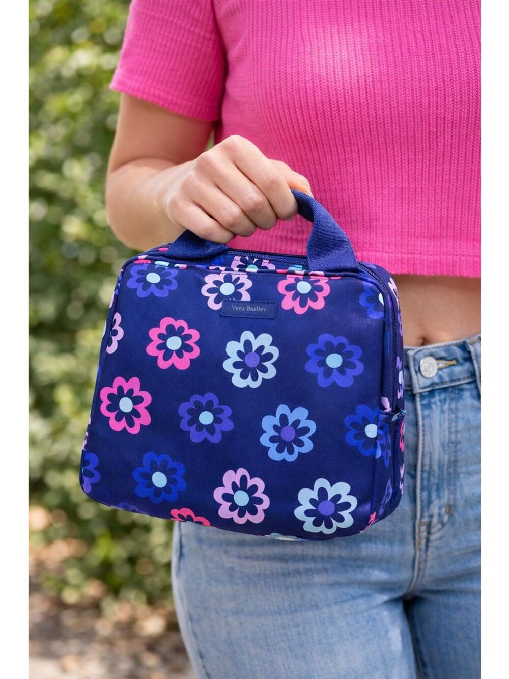 Vera Bradley Lunch Bag Tote Floral Navy Pink Blue Insulated Cooler School Work